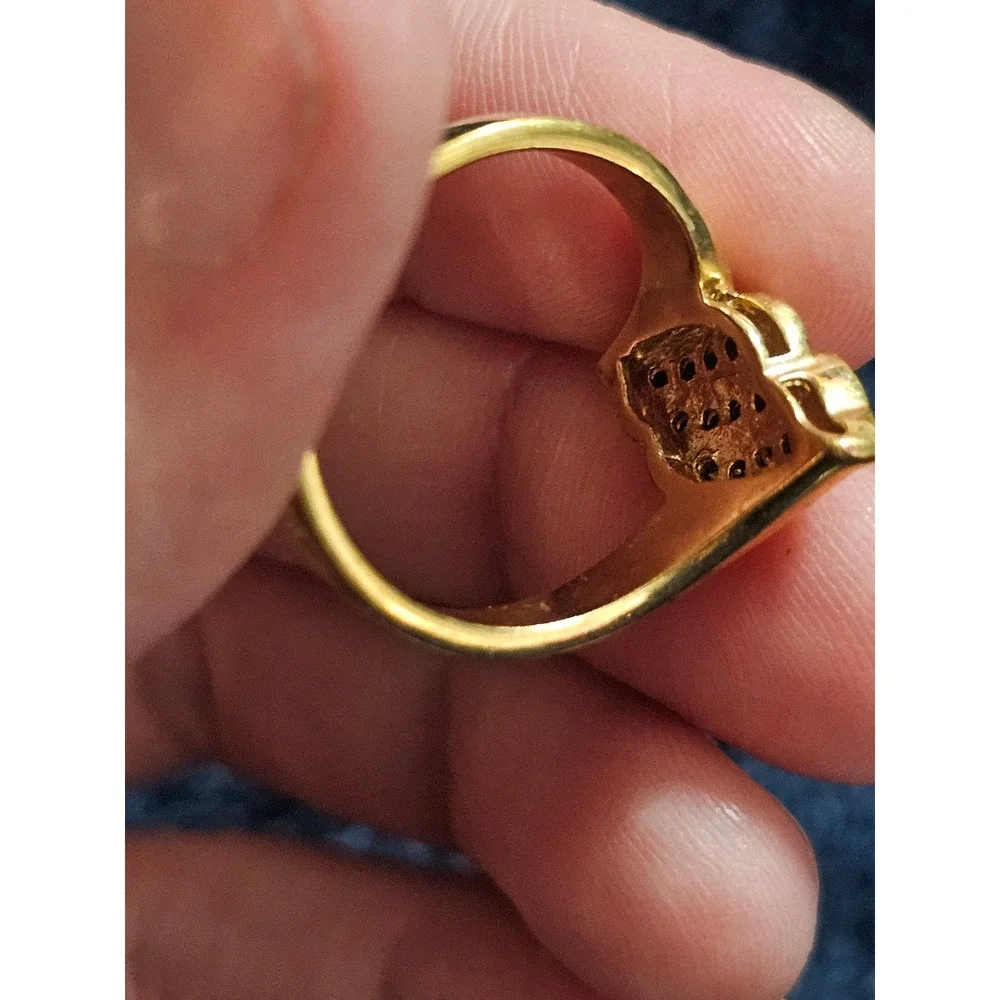 Gold Tone Bypass Swirl Crystal Statement Ring Size 8 Clear Stone Cocktail Ring
